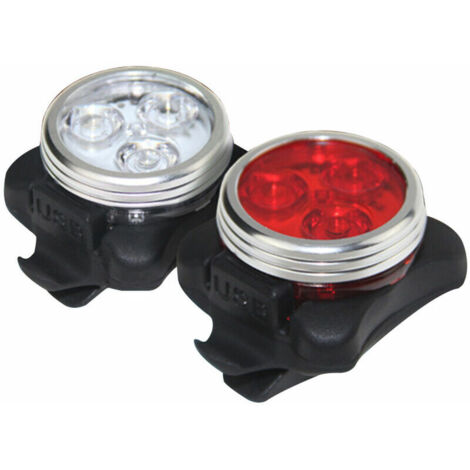 Lumière de vélo USB chargeant la lumière avant + feu arrière (lumière rouge + lumière blanche) (1/5)