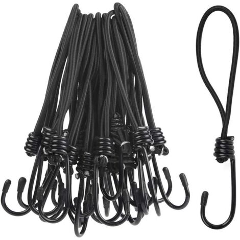 VURAHOME - 25pcs de Crochets Extensibles, Caoutchouc de Tension avec Crochets, Boucles d'expansion, caoutchoucs de Tente, tendeurs de bâche, Supports d'expansion pour bâches, Pavillons, tentes, Filets (1/5)