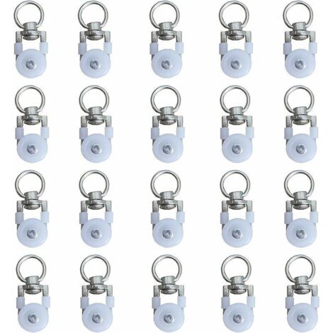 VURAHOME - 20pcs Rouleaux de Rail de Rideaux,Rouleaux de Rail,Rouleaux de Tringle à Rideaux GlissièRes,Poulie Silencieuse,Rail de Rideaux FenêTre Double Rail Rouleau,pour Rails de Rideau de Windows (1/4)