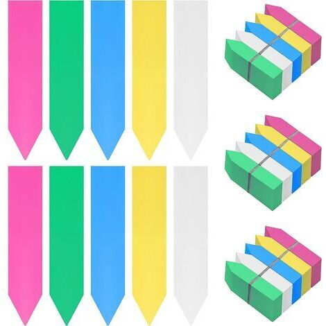 VURAHOME - Etiquette Potager en Plastique Multicolore (Lot de 500) - 10 x 2 cm - Pancarte Jardin Potager/Etiquette Jardin Imperméable en 5 Couleurs pour Pépinière, Semences, Plantes et Herbes, (1/5)
