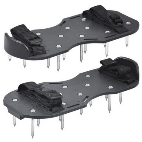 VURAHOME - Chaussures de Gazon avec semelles de clous - Chapes de chaussures - Aérateur de gazon, Noir, Taille Unique (1/5)