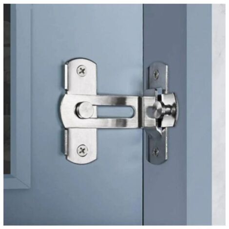 VURAHOME - Verrou de porte à angle droit 90 degrés Boulon de verrouillage de boucle de verrouillage Boulon de barillet à verrou coulissant avec vis pour portes de toilette et fenêtres (1/5)