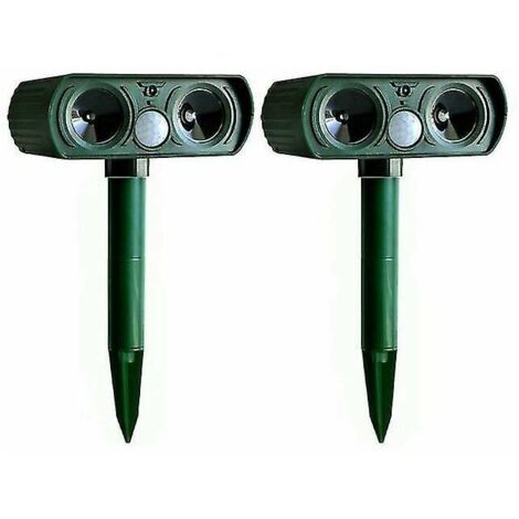 VURAHOME - 2pcs Solaire Répulsif Chat Répulsif Effaroucheur Double Ultra Dissuasif Jardin Animal Chaser- (1/5)