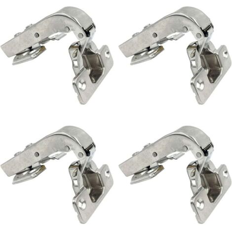 VURAHOME - 95 Degré Crampons Charnière à Bras Long avec Amortisseur pour Porte Charnières à Fermeture Douce pour Portes Placard Meuble Cuisine Lot de 4 (1/5)