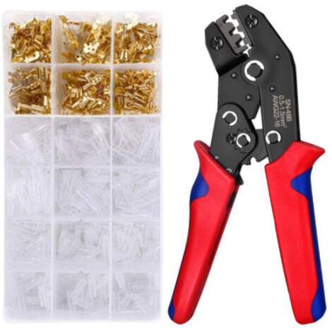 VURAHOME - Pince à Sertir SN-48B avec 600 PCS Cosses Mâle Femelle Embouts de Câblage Électriques Sertisseur Pinces Professionnelles Outil à Sertir (1/5)