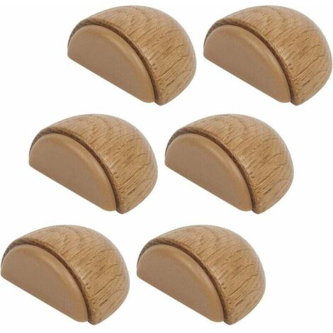 VURAHOME - Lot de 6 Butée de Portes - Arrêt de Porte Adhesive en Bois pour Sol et Parquet – Stop Porte Adhésif - Butoir de Porte (Chêne Naturel) (1/5)