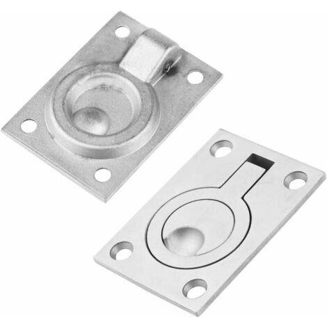 VURAHOME - Lot de 2 poignées carrées encastrées à anneau de traction pour bateaux encastrés - Poignée de levage encastrée en acier inoxydable 304, (1/5)