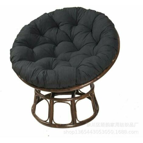 VURAHOME - Noir, 100CM  100CM coussin de chaise suspendu coussin de nid d'oiseau coussin de fauteuil en rotin rond (1/5)