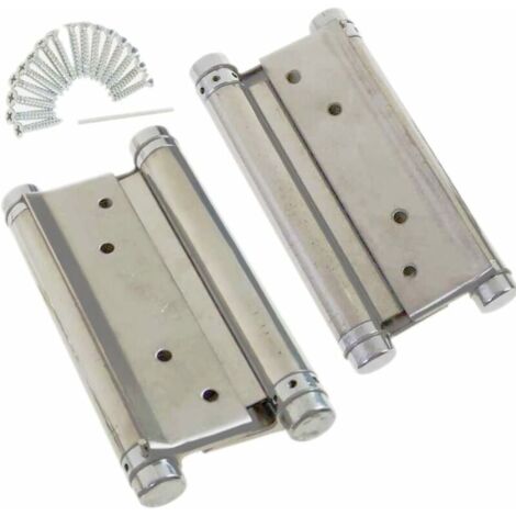 VURAHOME - Charnières à Ressort à Double Action 4 100mm, 1 Paire avec Vis Charnières de Porte Battantes Doubles en Acier Inoxydable pour Portes Intérieures et Extérieures de Cuisine de Café (1/5)