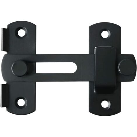 VURAHOME - Verrou de Porte Coulissante Serrure de Porte Loquet à Bascule Boulon de Verrouillage de Boucle avec Vis pour Porte, Fenêtre, Placard et Jardin, Finition Noir Mat en Acier Inoxydable, EMS900 (1/5)