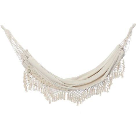 VURAHOME - Hamac Chaises Balancoire Jardin Exterieur Maison Blanc Coton Corde Maroc Macramé TEMPSA (1/4)