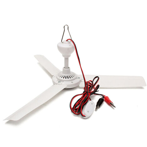 VURAHOME - Ventilateur de plafond 3 feuilles sans balais convertisseur moteur batterie blanc