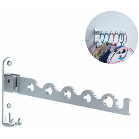 VURAHOME - Sèche-linge mural pliant cintre porte-vêtements buanderie cintre mural cintres muraux pour vêtements cintres à linge en acier inoxydable support mural (1/5)