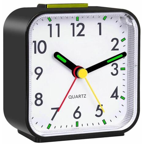 VURAHOME - Mini-réveil de voyage réveil simule la fonction de sommeil numérique de l'alarme et l' éclairage sans tic-tac réveil ( noir ) (1/5)