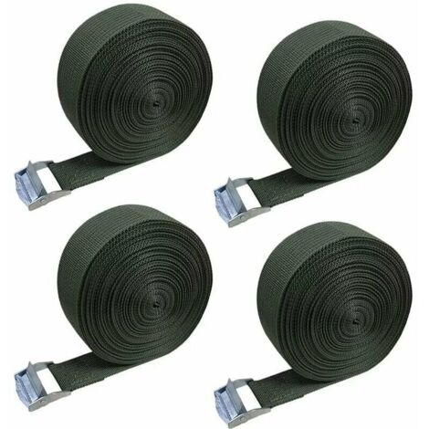 VURAHOME - Sangle d'arrimage 8m - 4 pièces de sangles d'arrimage avec verrouillage à pince set de sangles d'arrimage pour porte-vélo moto Sangle d'arrimage extrêmement robuste avec cliquet (1/5)