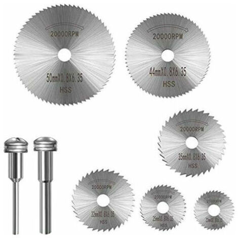 VURAHOME - Lame de scie circulaire Ensemble de lames de scie circulaire 6 pièces avec 2 pièces 1/8 '' mandrin d'extension lames de perceuse rotative lames de coupe de roue de disque de sciage en acier (1/5)