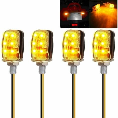 VURAHOME - 4pcs Mini Clignotant E-Marqué 6LEDs Feu Indicateur Universel Étanche Lumière Ambre M6 pour Moto Motocyclette Bicyclette Scooter Quad Cruiser (1/5)