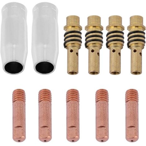 VURAHOME - Buse de torche de soudage, buses 11 pièces supports de pointes de contact accessoire consommable de soudeur MIG adapté pour pistolet torche 15AK (1/5)