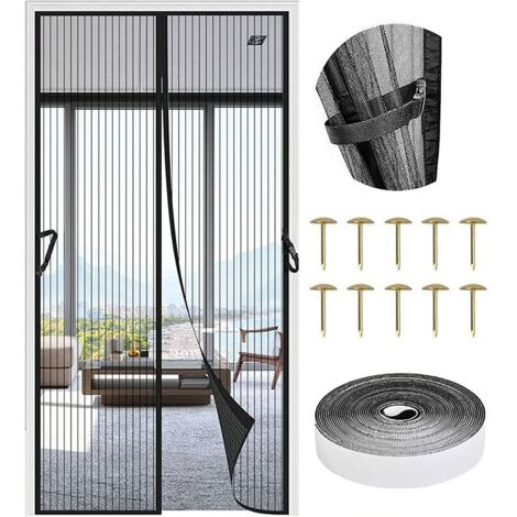 VURAHOME - Moustiquaire Magnétique Porte,Rideau de Fenêtre pour Prévenir Moustiques et Insectes, Fermeture Automatique Adsorption Magnétique 100x210 (1/5)