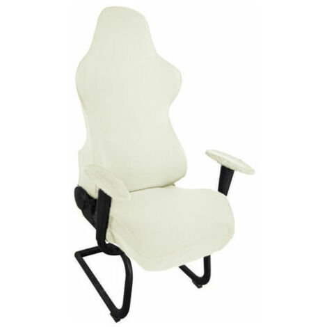 VURAHOME - Bureau Extensible Anti-Saleté Extensible Housse De Housse De Chaise De Chaise De Jeu Housse Chaise De De Jeu Extensible Housse De Fauteuil Rotatif--Blanc Ivoire (1/5)