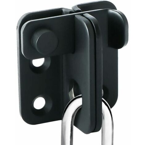 VURAHOME - Verrou de Porte Coulissante Cadenas Moraillon Serrure de Porte Loquet de Verrouillage de Boucle Crochet Antivol, Finition Noire Mate en Acier Inoxydable (1/5)