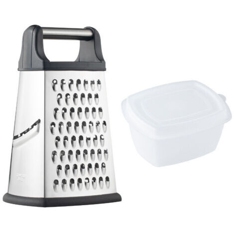 VURAHOME - Râpe 4 côtés en Acier Inoxydable - Râpe de Cuisine pour râper grossièrement et Fine, pour Fruits, légumes, Carottes, Fromage, Passe au Lave-Vaisselle,argent, une pièce,Lilaris (1/5)