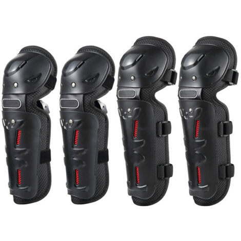 VURAHOME - 4PCs Cyclisme Genouillère et Coudières Vélo VTT Vélo Moto Équitation Genou Soutien Protections Protections Gardes Sports de Plein Air Cyclisme Genou Protecteur Équipement (1/5)