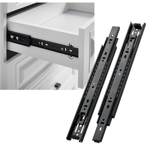 VURAHOME - Coulisse à Billes Glissières à Extension Complète 450 mm glissières de tiroir à roulement à billes très résistantes capacité de charge 45 kg, 1 paire, (1/5)