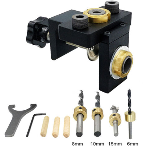 VURAHOME - Gabarit de goujonnage kit de gabarit de trou de poche en bois perçage vertical localisateur détachable pour meubles connexion perforateur outils de menuiserie