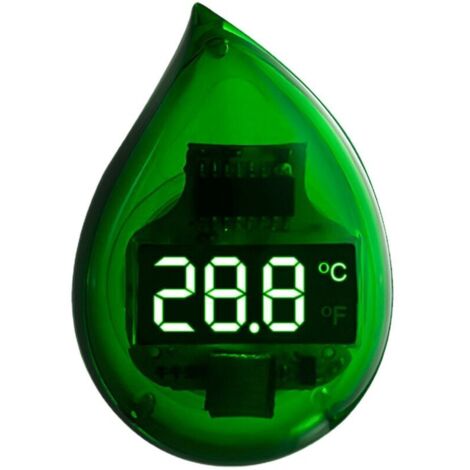VURAHOME - Thermomètre forme de goutte d'eau large plage de température Aquarium numérique Compact thermomètre d'eau douce Aquarium vert (1/5)