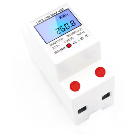 VURAHOME - Compteur d'energie electrique de compteur de rail multifonction monophase DDM15SD 220V / 50Hz 5-80A (1/5)