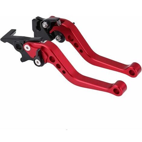 2Pcs Leviers D'Embrayage De Moto Levier Frein Embrayage Poignée De Frein Moto Maître-Cylindre En Alliage D'Aluminium(Rouge)