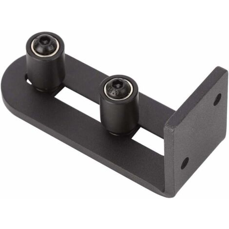 VURAHOME - En acier au carbone réglable Guide plancher coulissant for porte de grange (double roulement à rouleaux 2) (1/5)