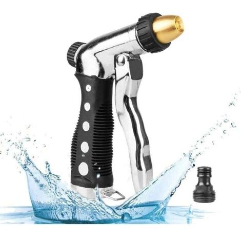 VURAHOME - Pistolet d'arrosage haute pression, pulvérisateur de jardin avec débit d'eau réglable et buse en laiton pour lavage de voiture/arrosage de jardin/douches pour animaux de compagnie, (1/5)