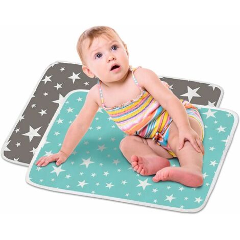 VURAHOME - Bébé Imperméable Matelas à Langer, Lavable Matelas Tapis écologique Cotton pour Voyage, Coton en Étanche et Lavable Tapis, Draps De Lit Pour Nouveau-Né, Femmes Menstrual Pad (1/5)