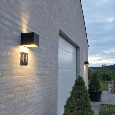 applique murale extérieure détecteur de mouvement 12W éclairage mural LED, IP65, capteur de lumière murale pour jardin/couloir/chemin, 6000K Blanc Froid, Noir
