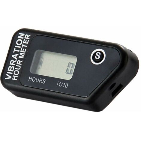 Numérique Vibration Compteur d'Heure Complet Imperméable À L'eau Réinitialisable Vibration Compteur d'Heures Sans Fil pour Toutes Vibrantes Machine Moto Snowmobil ATV (noir) (1/5)