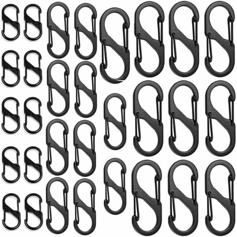 VURAHOME - Lot De 30 Mousquetons S – Mousqueton Bimétallique En Aluminium – Étanche – Convient Pour La Maison, La Randonnée, Les Activités De Plein Air, La Pêche, Le Camping, Les Voyages, (1/4)
