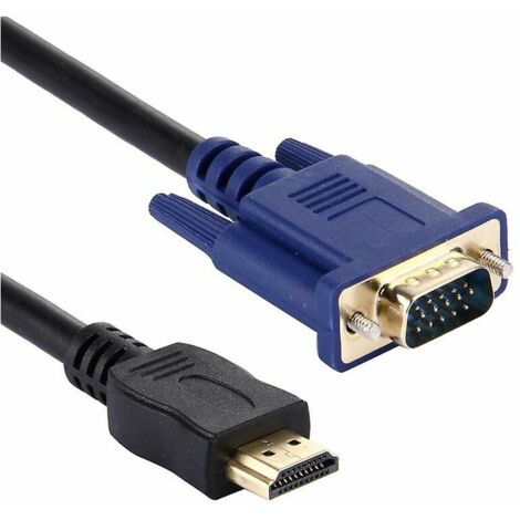 Câble vidéo HDMI mâle vers VGA mâle 1,8 m 15 broches (noir) (1/4)