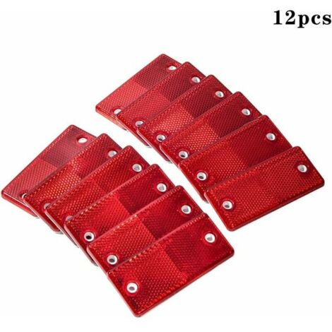 VURAHOME - 12 Pices Catadioptre Rouge Rectangulaire, Catadioptre Remorque Rouge, Rectangulaire Catadioptres Visss pour Remorque Camion Caravanes Machines Agricoles Bicyclette Tracteur (Rouge) (1/5)