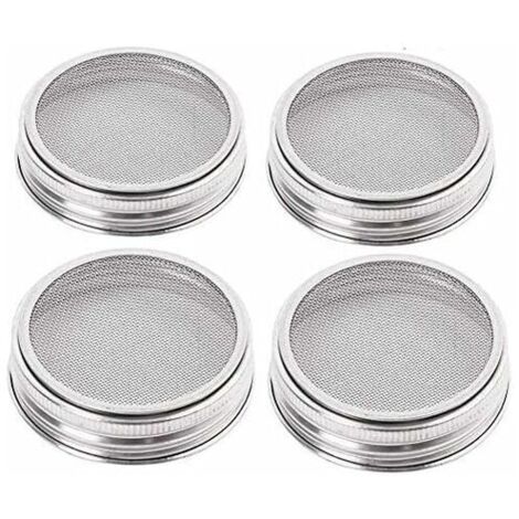 VURAHOME - Lot de 4 grands couvercles en acier inoxydable avec bonne aération pour germination de graines biologiques dans votre cuisine (1/5)