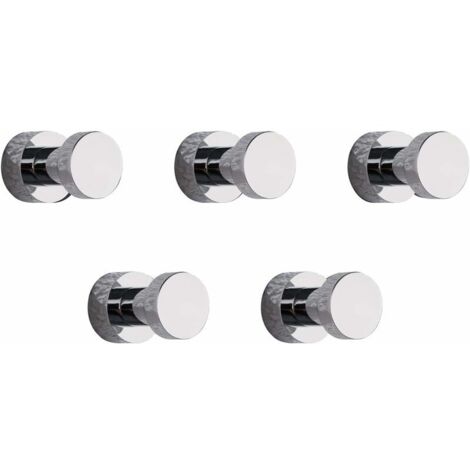 VURAHOME - Lot de 5 crochets muraux adhésifs en laiton pour salle de bain, cuisine, porte d'armoire (1/5)