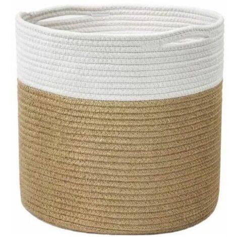 VURAHOME - Panier à fleurs en corde de coton pour vase, panier tissé, panier de rangement moderne pour organisateur de décoration de la maison, 20 x 20 cm,