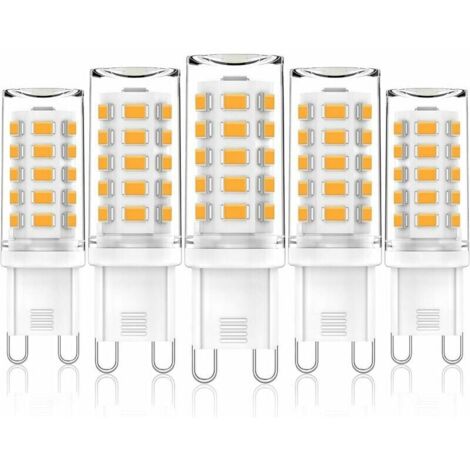 VURAHOME - Ampoule LED G9 3,2 W blanc chaud 2700 K, ampoules LED G9 420 lm, équivalent à une ampoule halogène 28 W 40 W, ampoules LED G9 maïs pour lampe de table, anti-scintillement, AC 100-265 V, (5 (1/5)