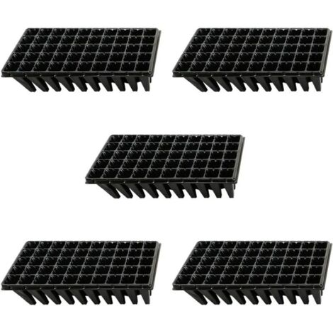 5Pcs Plateaux de Culture de Plantes 50 Plateaux de Démarrage de Semis de Cellules pour La Germination des Graines Et Le Plateau de Propagation en Plastique des Semis Noir (1/5)