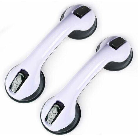 VURAHOME - PCS Ventouse de Poignée Douche, Poignée de Baignoire en Plastique (Aucun Perage Requis), Pour Salles de Bain, Enfants et Personnes Handicapées (Noir Clair), (1/5)