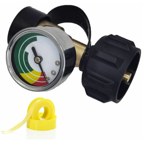 VURAHOME - Adaptateur de réservoirs de propane QCC avec jauge indicateur de niveau de compteur de pression de gaz propane universel pour camping-car RV/grilles de gaz barbecue/cylindre
