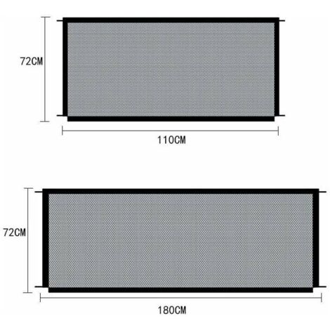 VURAHOME - Magic Pet Door Pliant Portable Chien Isolation Filet Rétractable Bébé Sécurité Porte Convient pour Escalier Allée Chambre Porte Grand 180 72 cm (Crochet Fort)