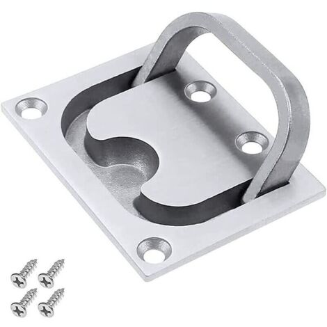 VURAHOME - Poignée de Bateau en Acier Inoxydable, Poignée de Bateau Encastrée, Poignée de Trappe de Bateau, Poignée de Levage Encastrée en Acier Inoxydable avec 4 Vis pour Yacht, Armoire (Argent) (1/5)
