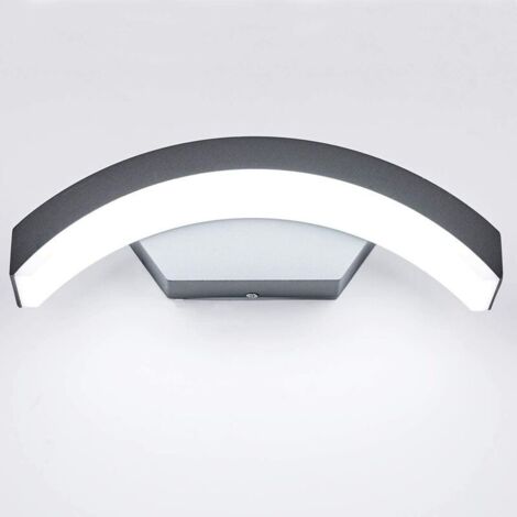 VURAHOME - Lampe mura exterieur Luminaire mural Porche couloir garages terrasse / 24W D OSRAM SMD IP65 aluminium/Eclairage mural gris 10,6 inch/blanc froid
